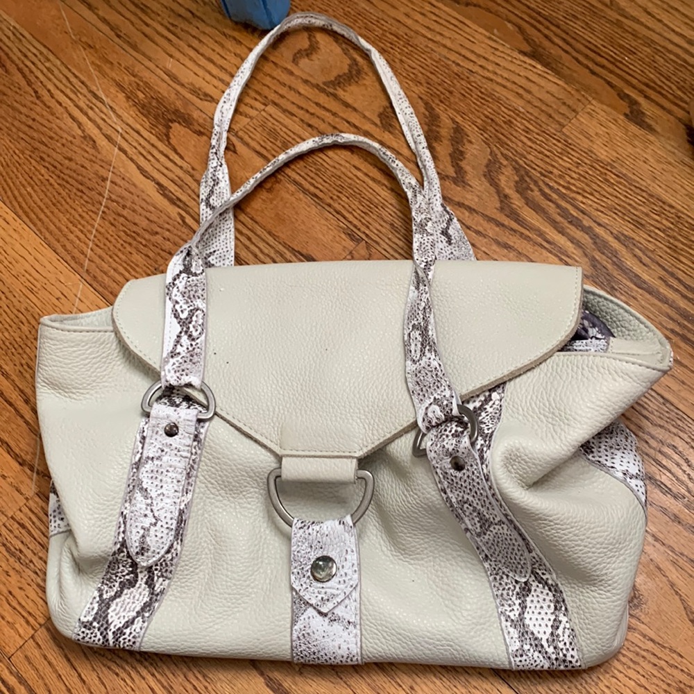 Rosanna Nichole Snakeskin pattern and leather handbag